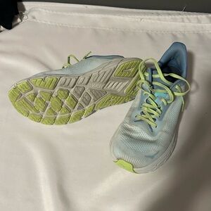Hoka Women's Athletic Shoes - Light Blue and Lime